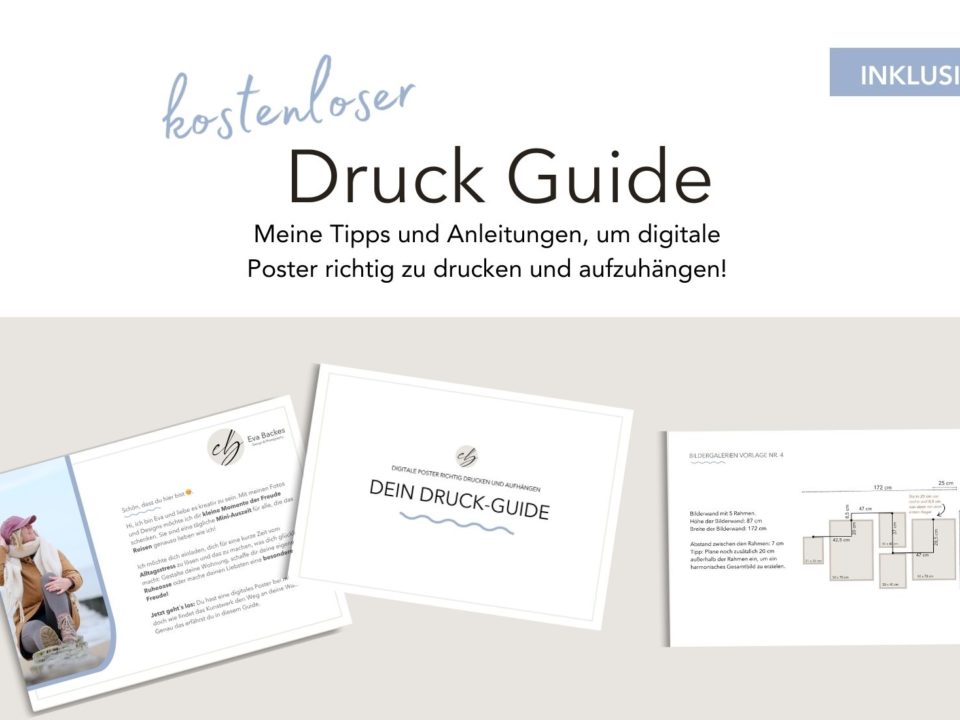 Eine Guide, um digitale Poster richtig auszudrucken. Anleitungen und Tipps zum Drucken und Gestalten.