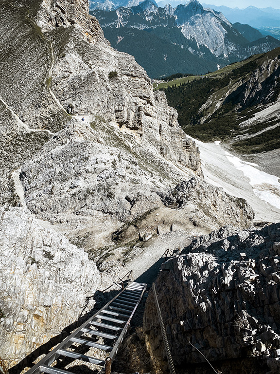 Leiter beim Aufstieg zur Reither Spitze